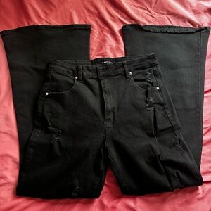Almost Famous Black Distressed Jeans